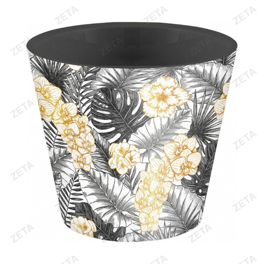 Горшок для цветов диаметром 200 мм., 4 л. с дренажной вставкой с декором "Rosemary"