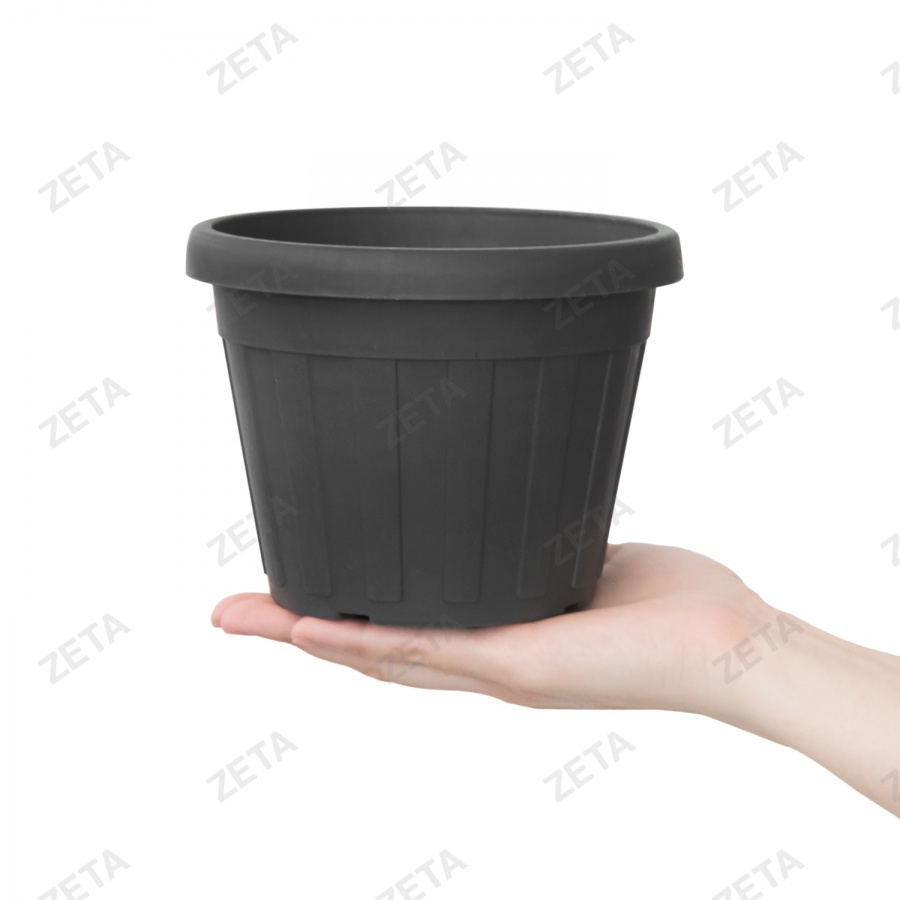 Горшок для цветов, чёрный "Мини" (d155)