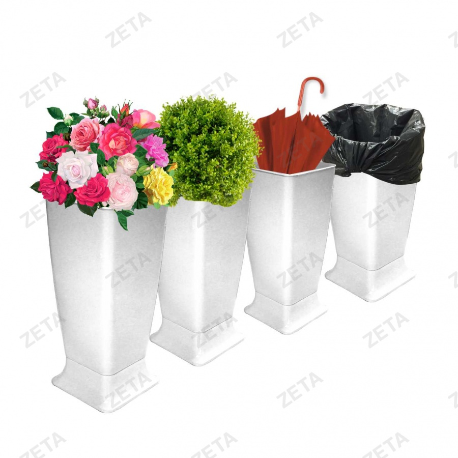 Ваза для цветов с поддоном "Фиори" (белая)