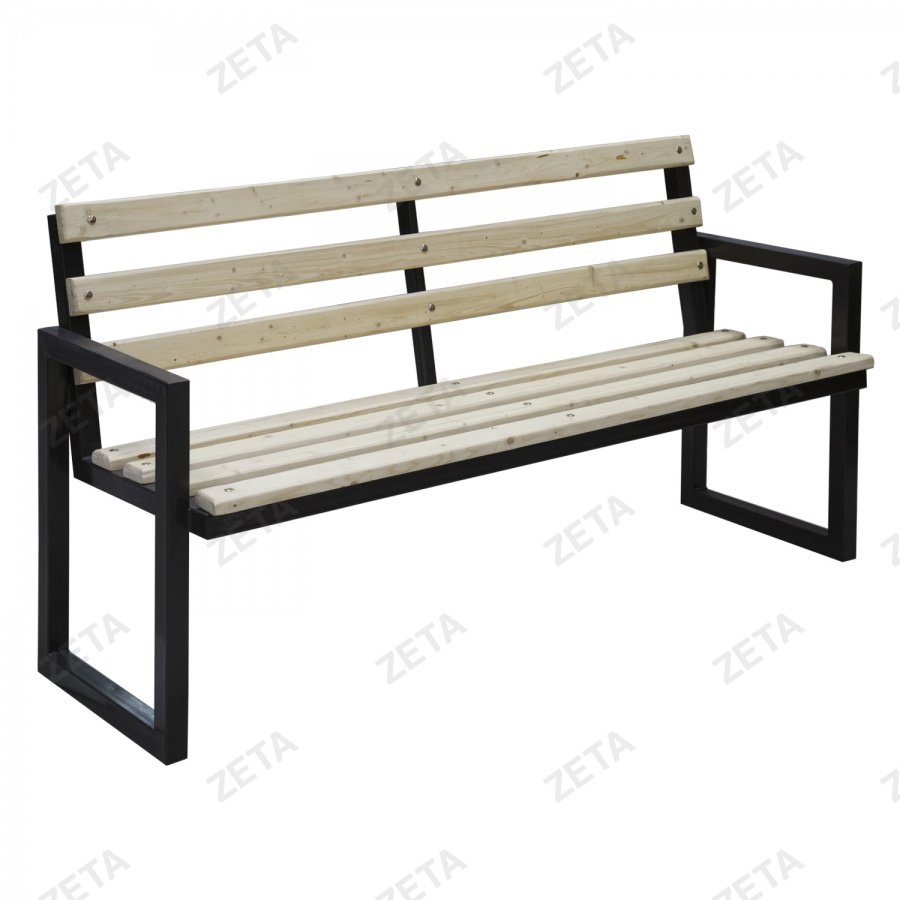 Скамья уличная со спинкой, с подлокотником (7 брусьев) - изображение 1