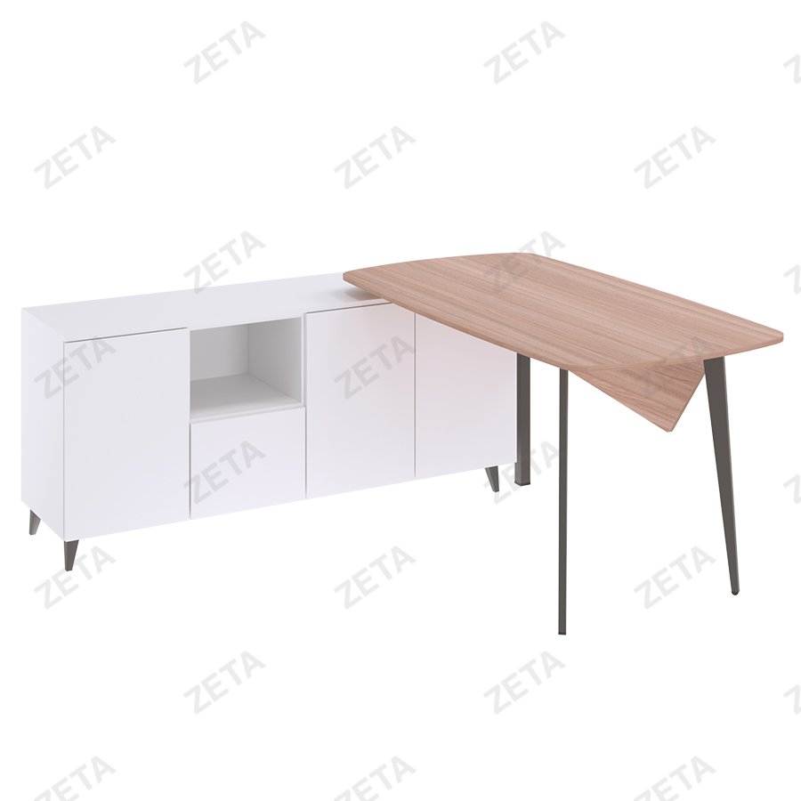 Стол с тумбой "Гарнет" (1500*800 мм.) овальная форма