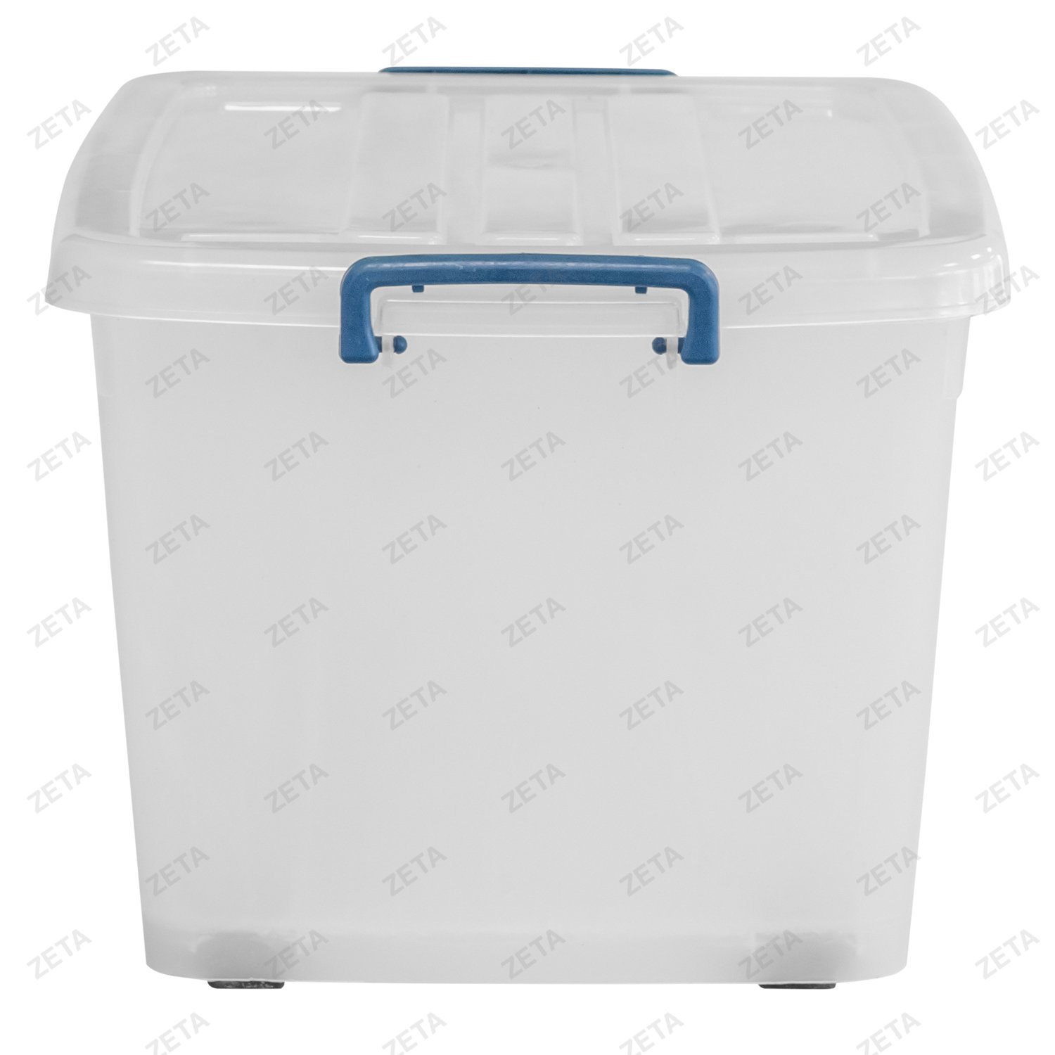 Контейнер пищевой прозрачный на колёсиках (53 л.) с крышкой