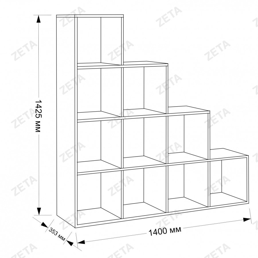 Стеллаж "Пирамида КУЛ-Z" (1400х353)