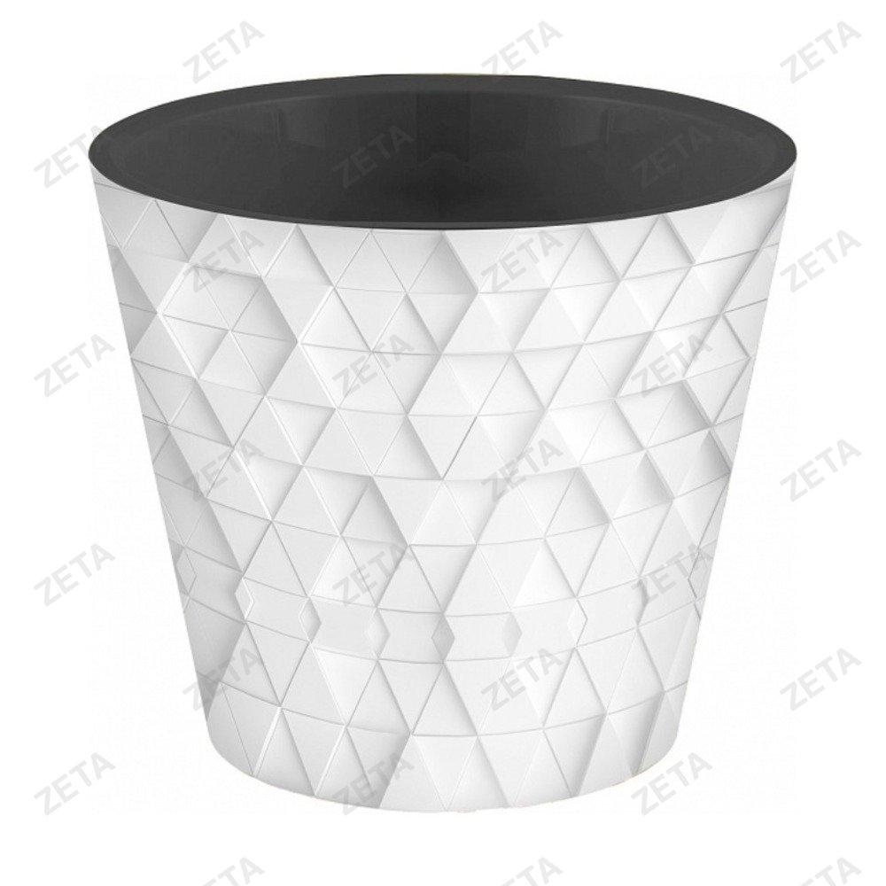 Горшок для цветов диаметром 200 мм., 4 л. с дренажной вставкой с декором "Rosemary"