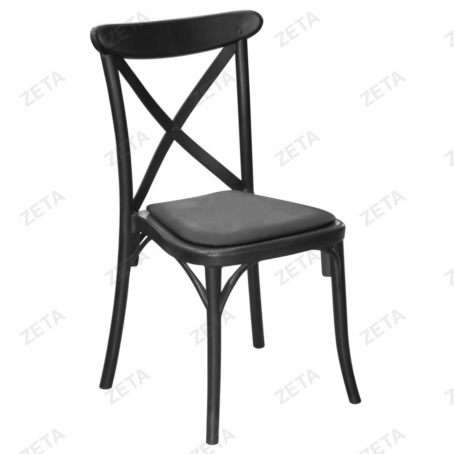 Стул пластиковый "Кантри" чёрный (с мягким элементом)