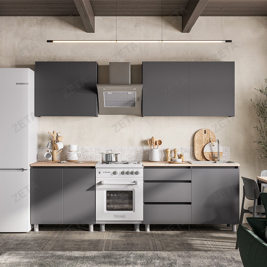 Кухонный гарнитур "Денвер" (2000 мм) №00-00110844 (графит серый/дуб сонома) (РФ) - изображение 2