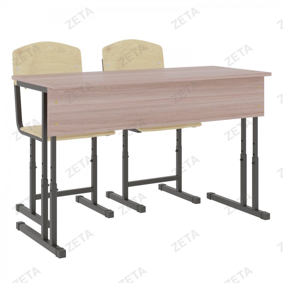 Парта школьная 2-х местная + 2 стула (регулируемая высота) - изображение 2