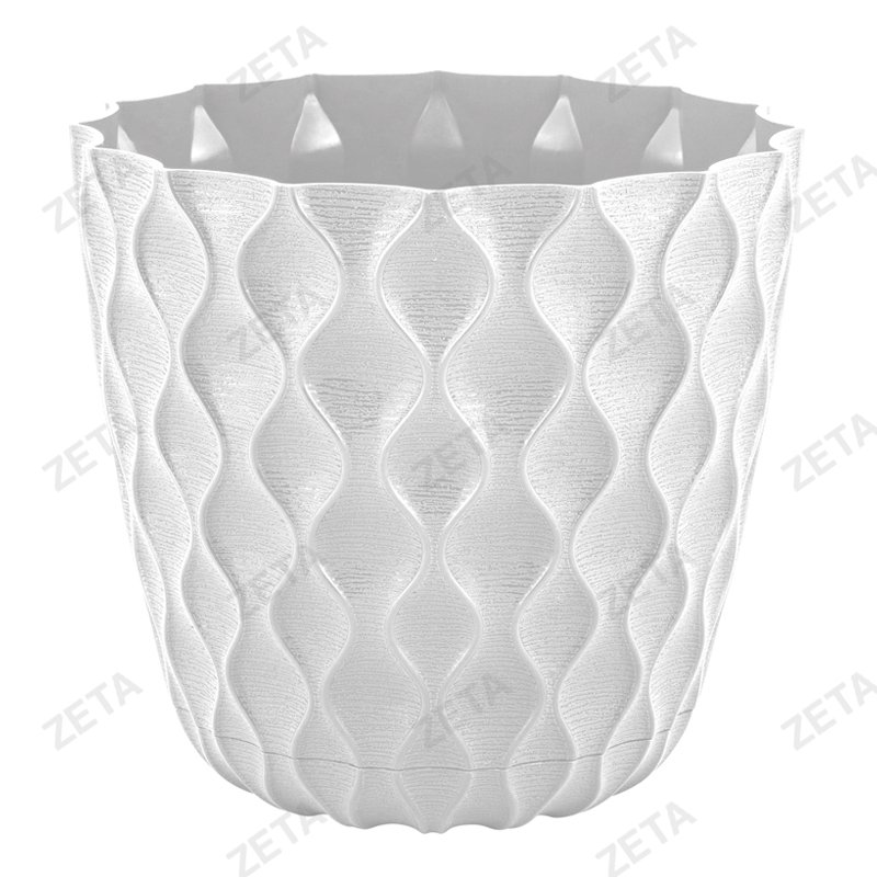 Горшок для цветов 650 мл. диаметр 115 мм. InGreen "Wave" с дренажной сеткой, съемный поддон