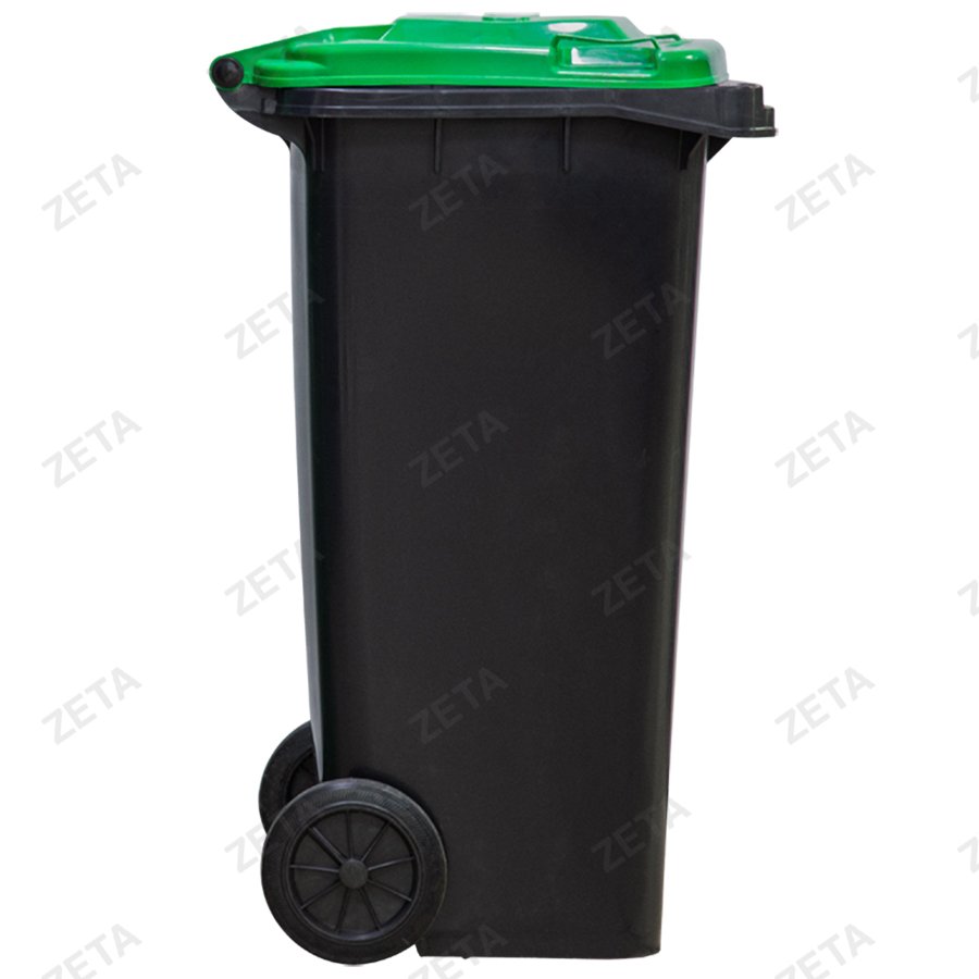 Бак мусорный с крышкой 120 л. (зелёный/чёрный) №LD-120АС (ВИ) - изображение 3