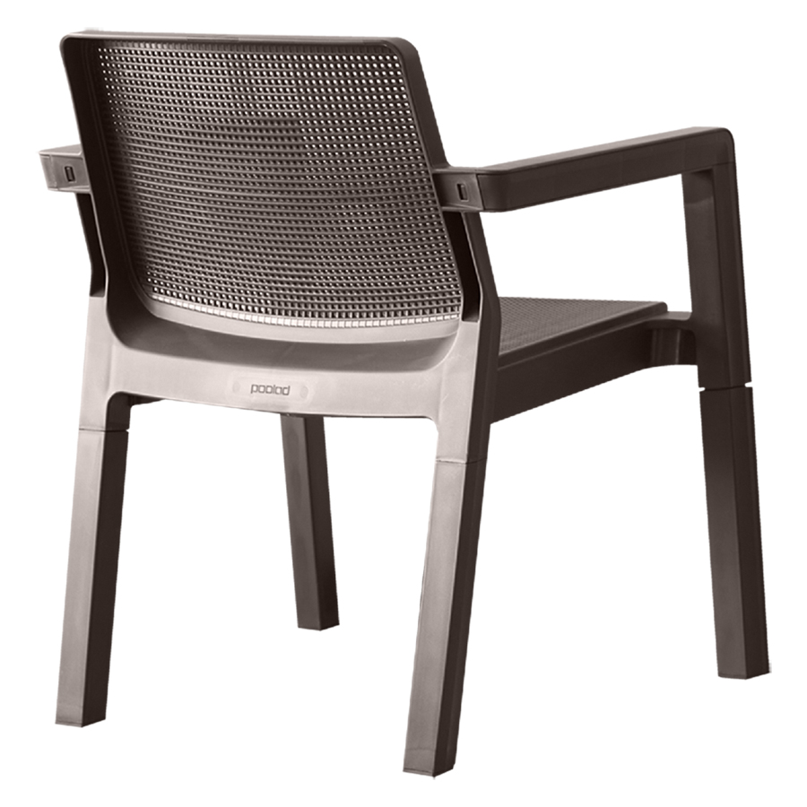 Кресло пластиковое "Palma" №571 (коричневый) (И-HB)2