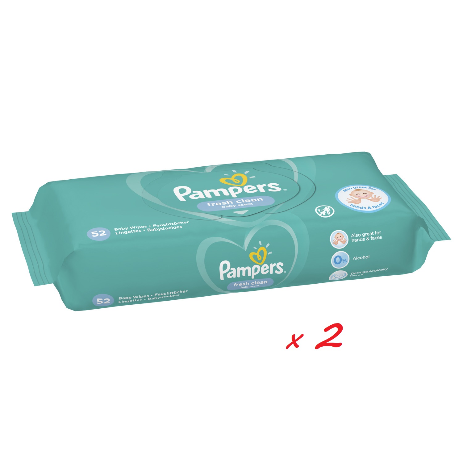 Детские влажные салфетки Pampers "Fresh Clean" 2*52 шт.
