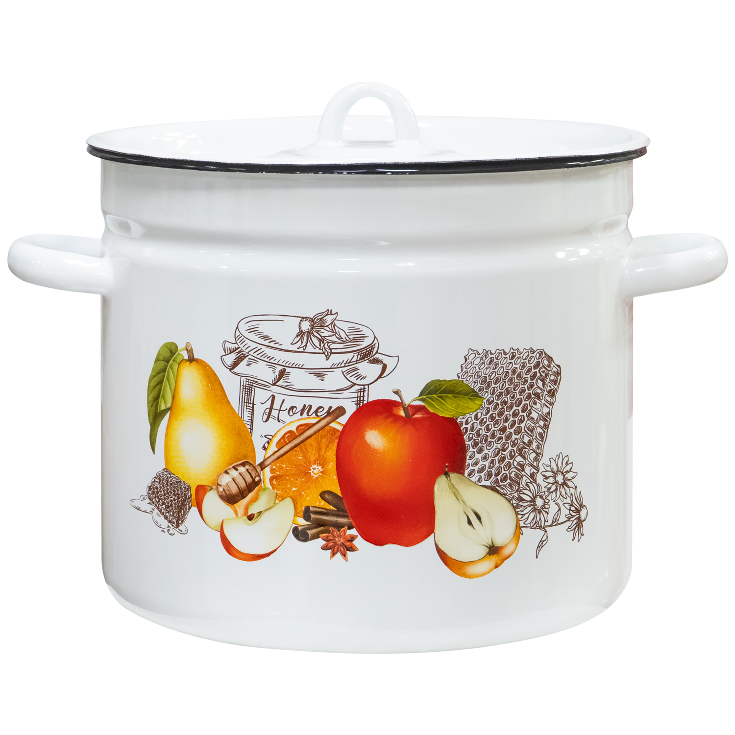 Кастрюля с крышкой 7 л цилиндр с рисунком №196 (Узб)