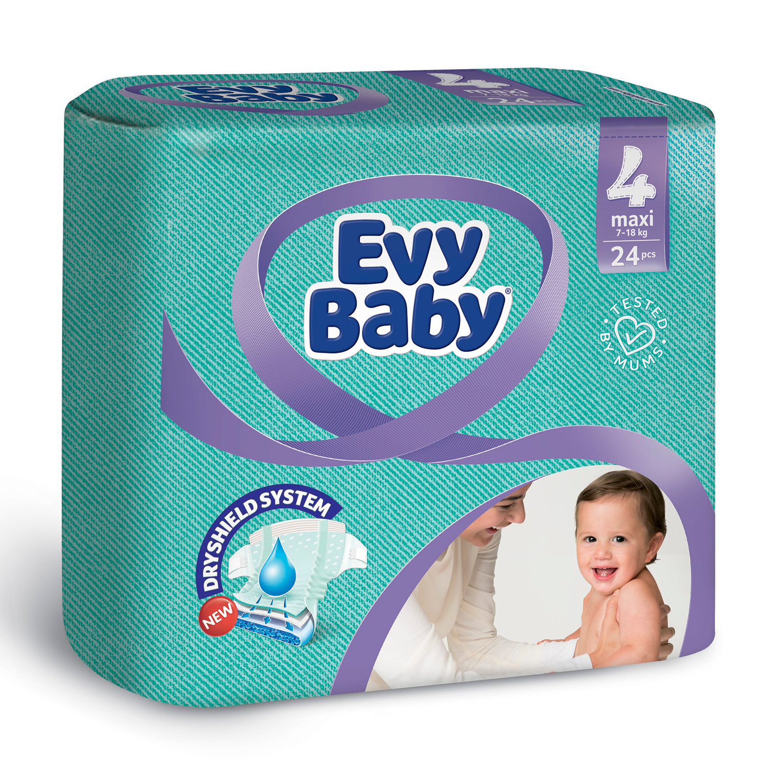 Подгузники Evy Baby 24 шт. "Maxi 4" 7-18 кг