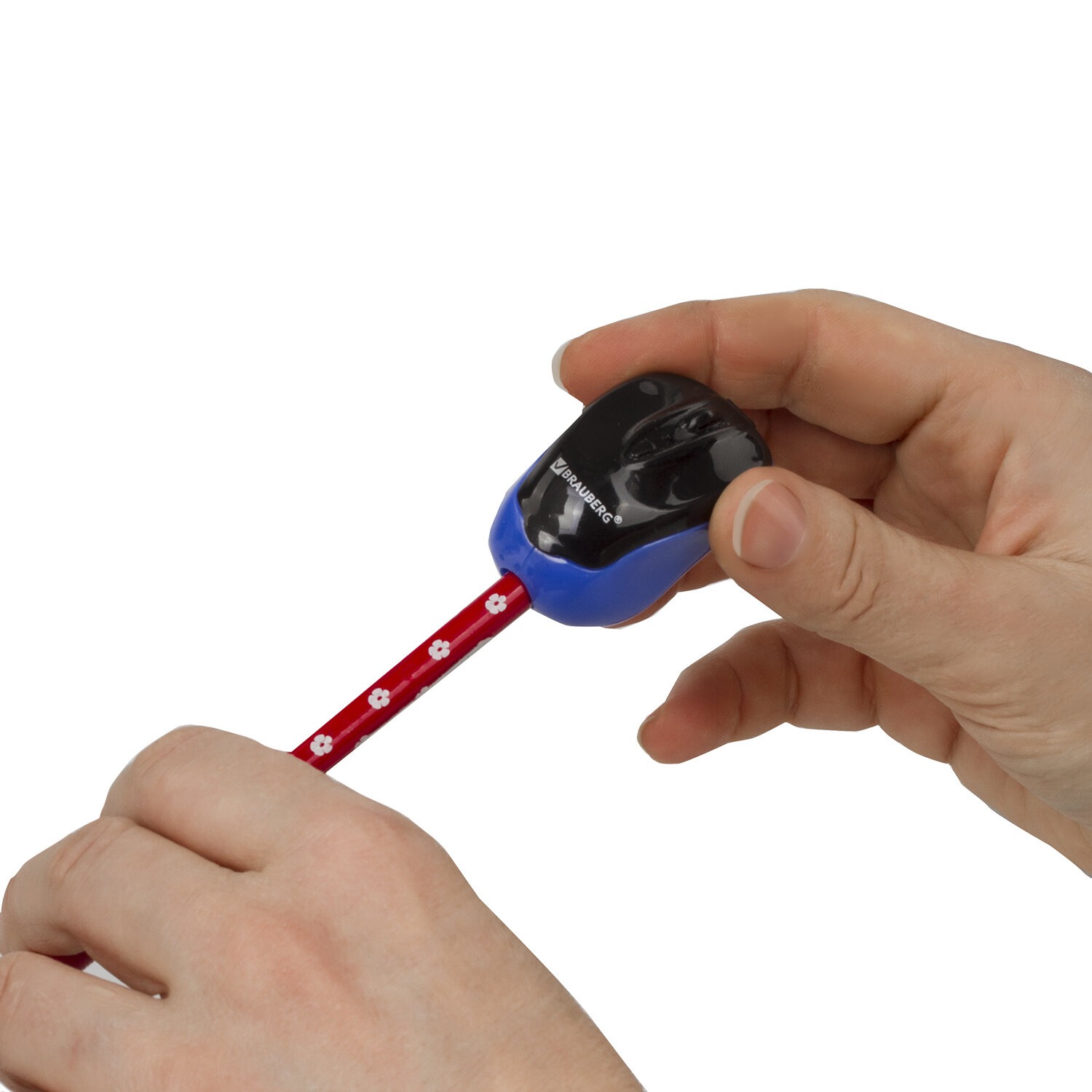 Точилка BRAUBERG "Click", с контейнером, пластиковая, корпус ассорти, 2284451