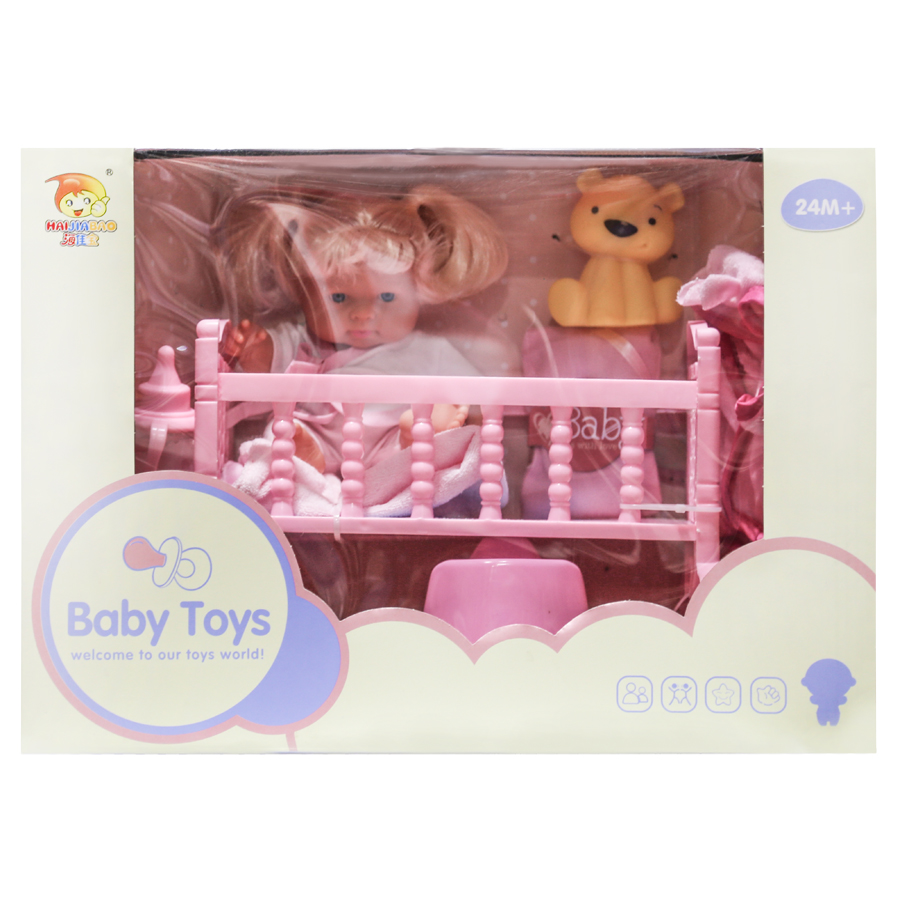 Игрушка набор: кроватка с куклой №HW23005227 (ВИ)