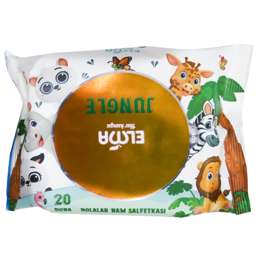 Cалфетки влажные Aqua/Jungle 20 шт. №516 Elma (Узб)0