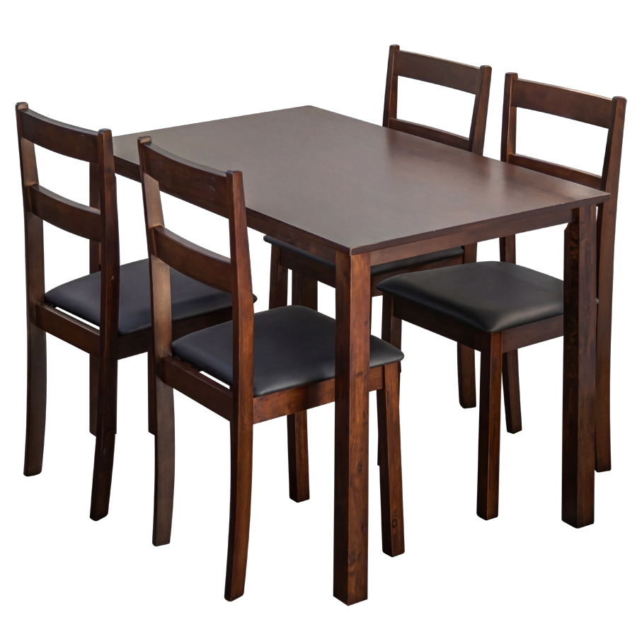 Комплект мебели: стол + 4 стула №А2 (венге/черный) (Малайзия)