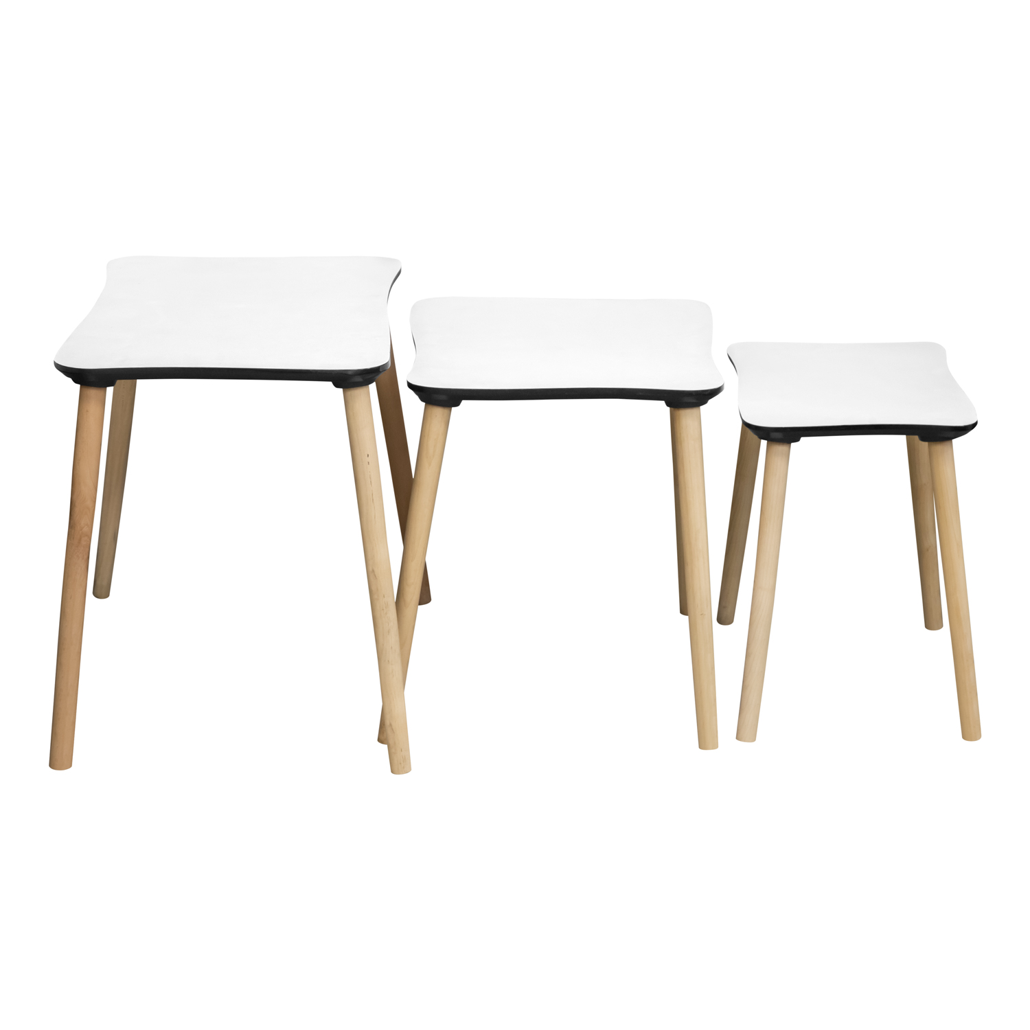 Комплект журнальных столиков "Ahsap Kavis" (3 шт.) №4402-0001 (белый) (Турция) 0