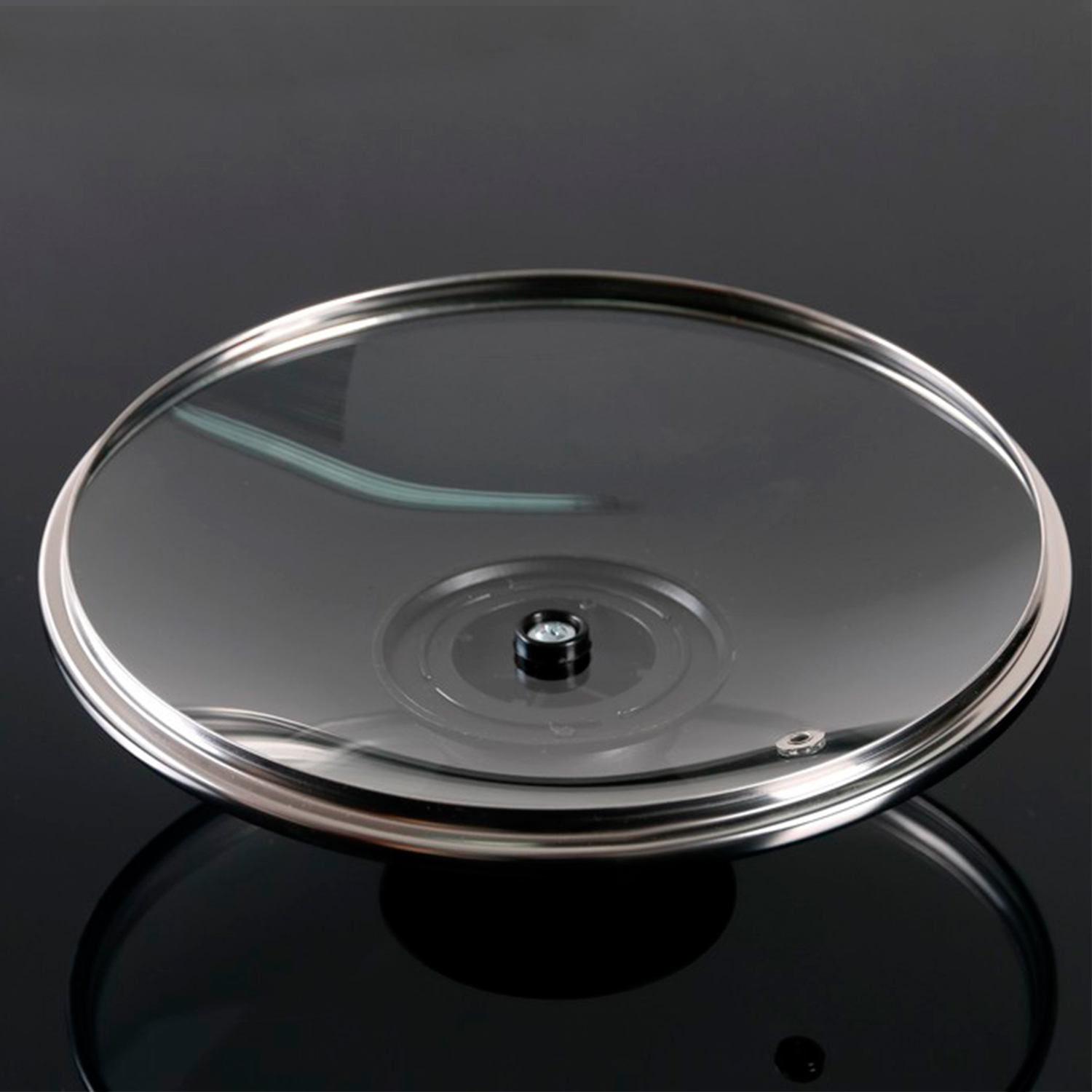 Крышка для сковороды и кастрюли стеклянная, d=24 см, с пластиковой ручкой2