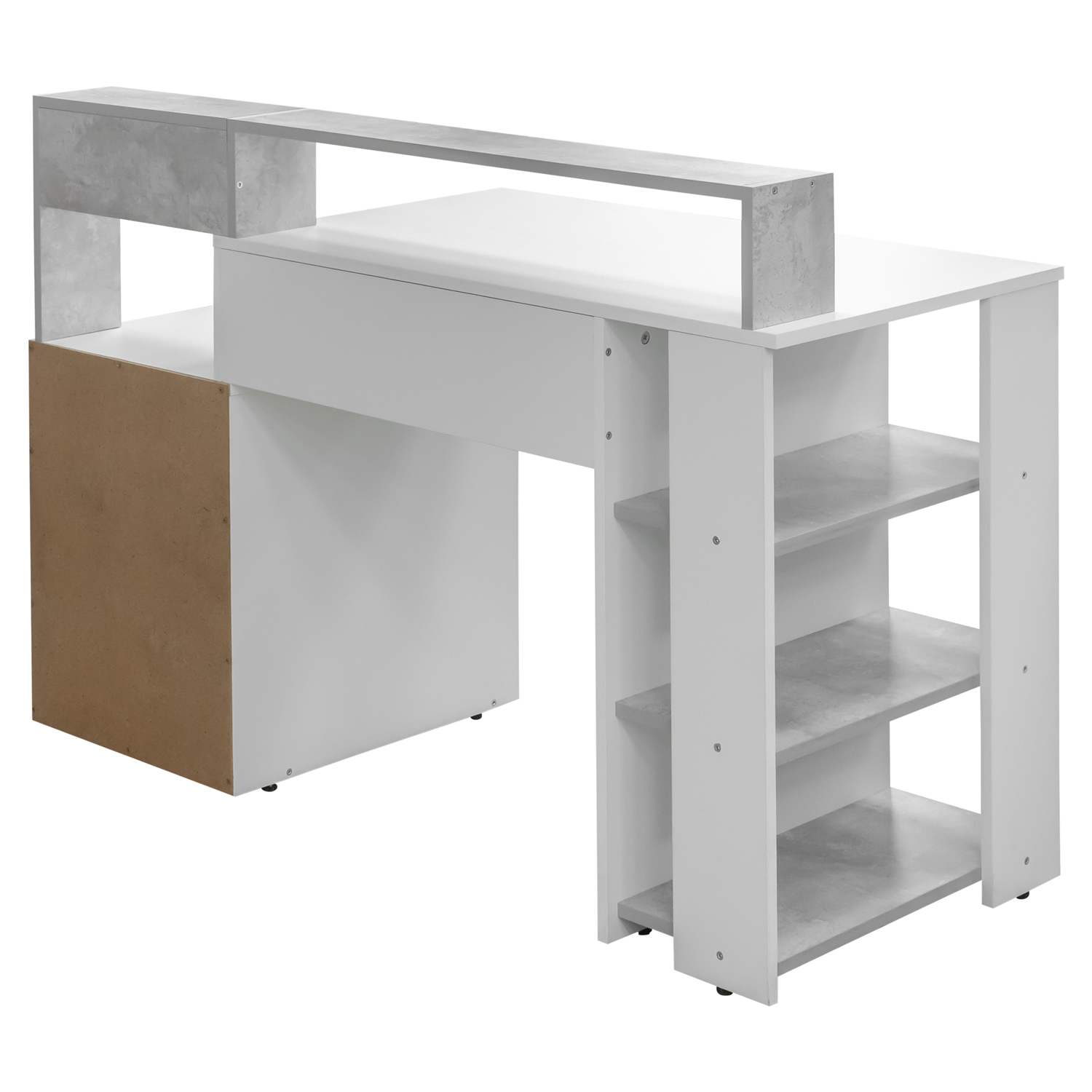 Стол компьютерный Лайф (белый/бетон) (РФ)3