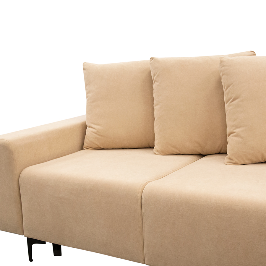 Диван угловой "Халиф 2" (Luma 03 бежево кремовый велюр) (АСМ-Э)3