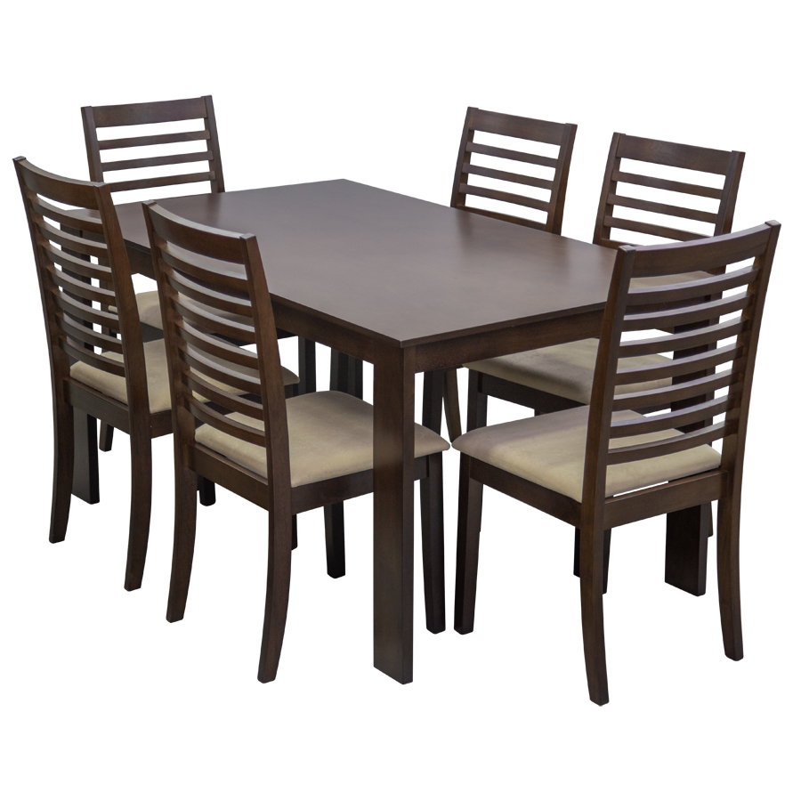 Комплект мебели "Tongo": стол + 6 стульев (венге/серый) (Малайзия)