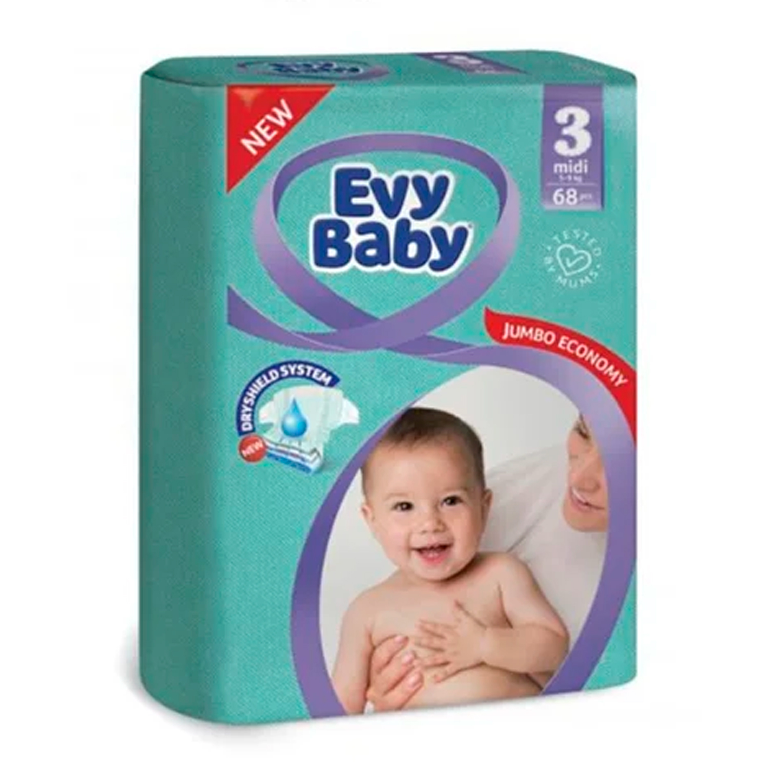Подгузники Evy Baby 68 шт. "Midi Jumbo 3" 5-9 кг