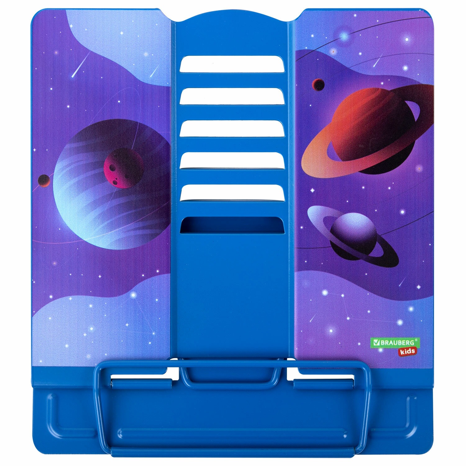 Подставка для книг и учебников BRAUBERG KIDS "Outer Space" регулируемый угол наклона, металл, 2380550