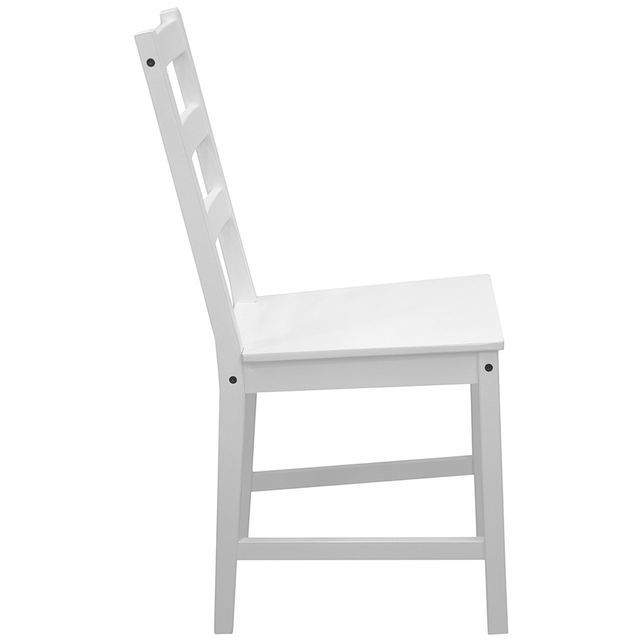 Столовый комплект от производителей IKEA: стол + 4 стула "Ladder Back" (белый) (ВИ)4
