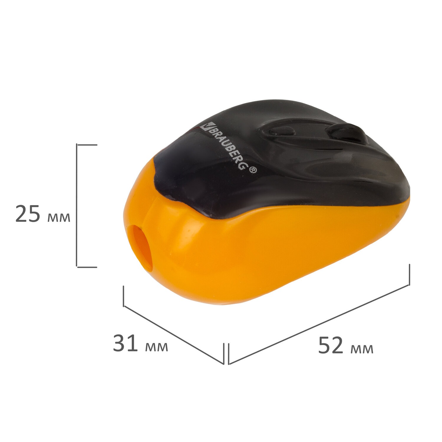 Точилка BRAUBERG "Click", с контейнером, пластиковая, корпус ассорти, 2284452