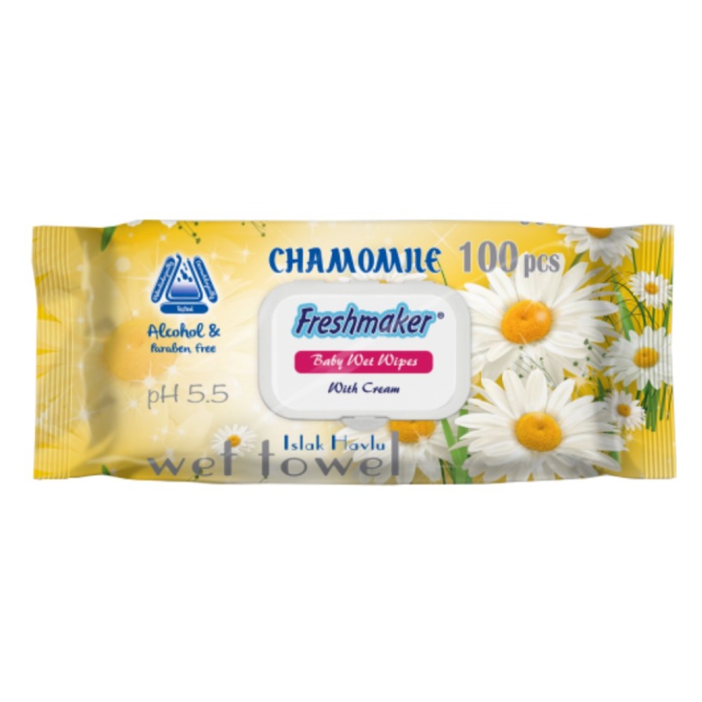 Салфетки влажные "Freshmaker" с крышкой, 100 шт.