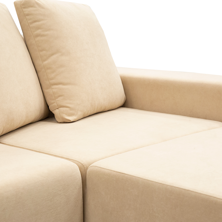 Диван угловой "Халиф 2" (Luma 03 бежево кремовый велюр) (АСМ-Э)4