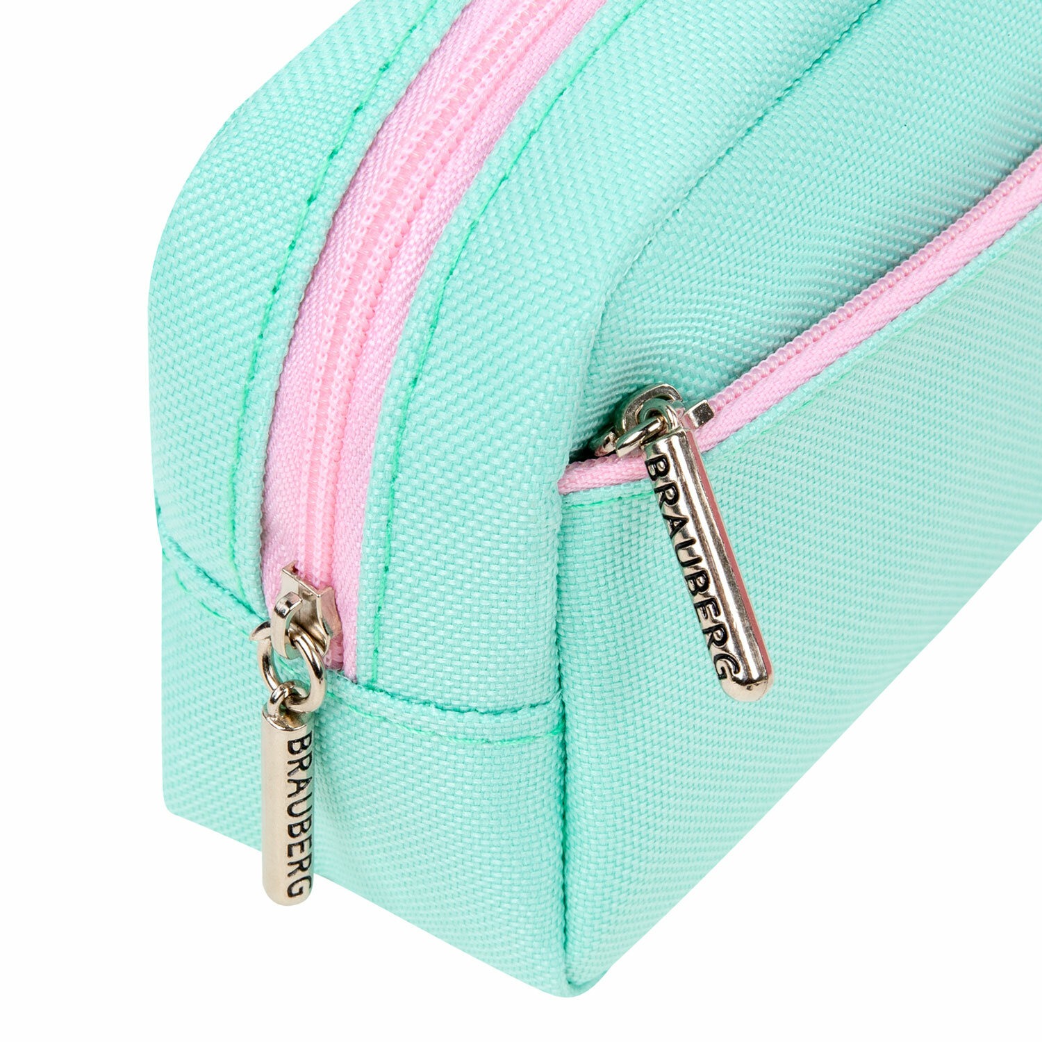 Пенал мягкий BRAUBERG PASTEL, 2 отделения, мятный, 21х9,5х5 см, 2722750