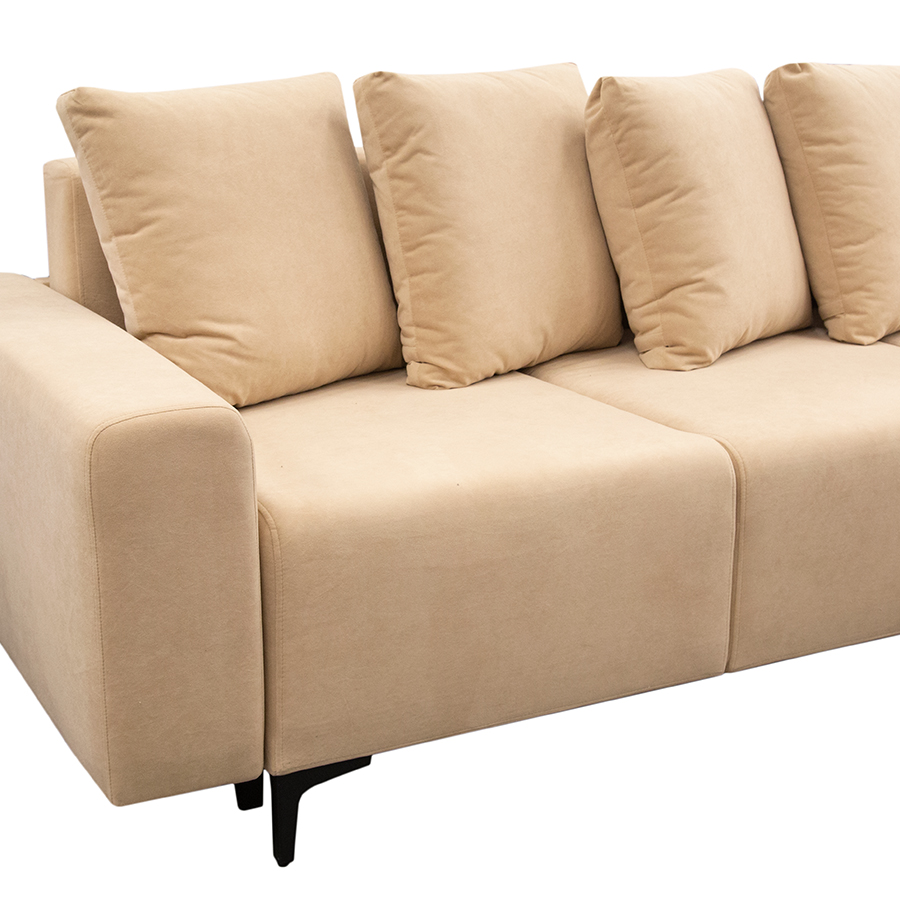 Диван угловой "Халиф 2" (Luma 03 бежево кремовый велюр) (АСМ-Э)2