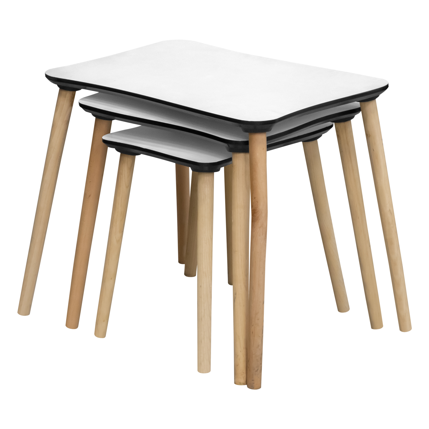 Комплект журнальных столиков "Ahsap Kavis" (3 шт.) №4402-0001 (белый) (Турция) 1