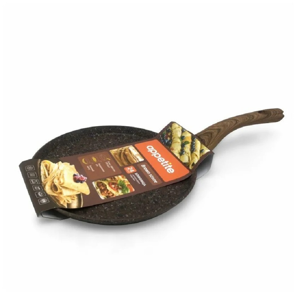 Блинница антипригарная 24 см. литая "Brown Stone" № BR6241 ТМ Appetite 