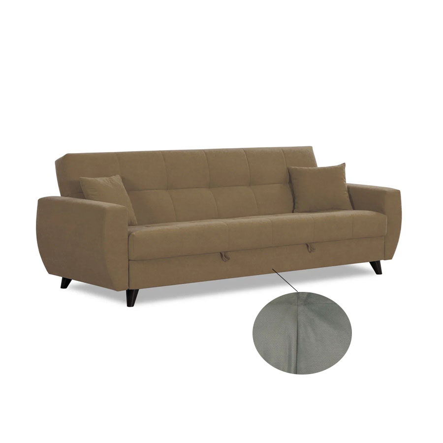 Диван "Бетти 2" (2360*880*960 мм.) серый велюр