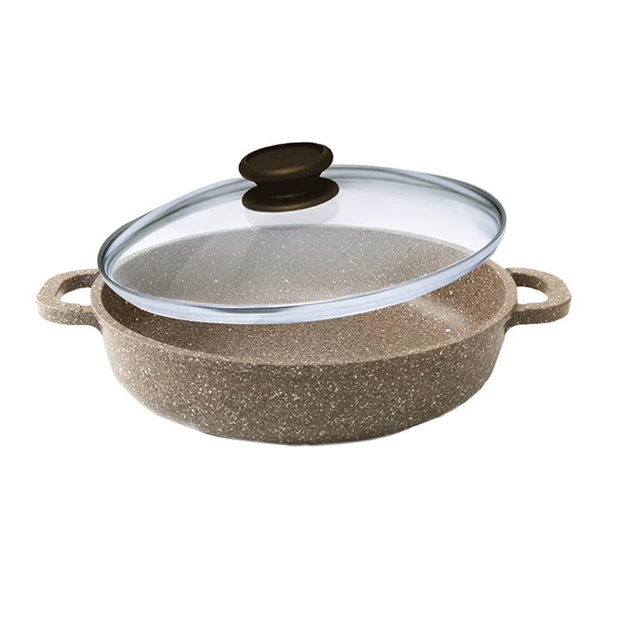 Жаровня диаметром 24 см. со стеклянной крышкой "Алтай" №0924-07-10