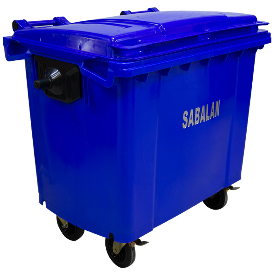 Бак мусорный с крышкой 660 л на колесах "Sabalan" (синий) (И)
