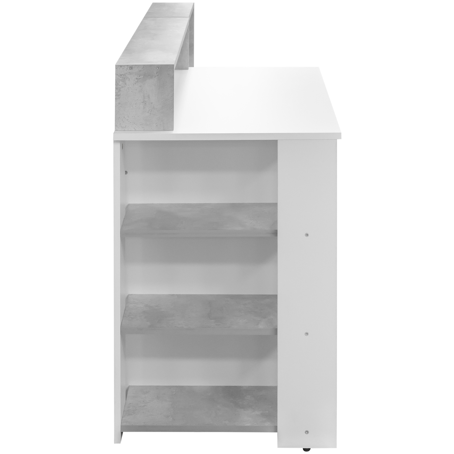 Стол компьютерный Лайф (белый/бетон) (РФ)2