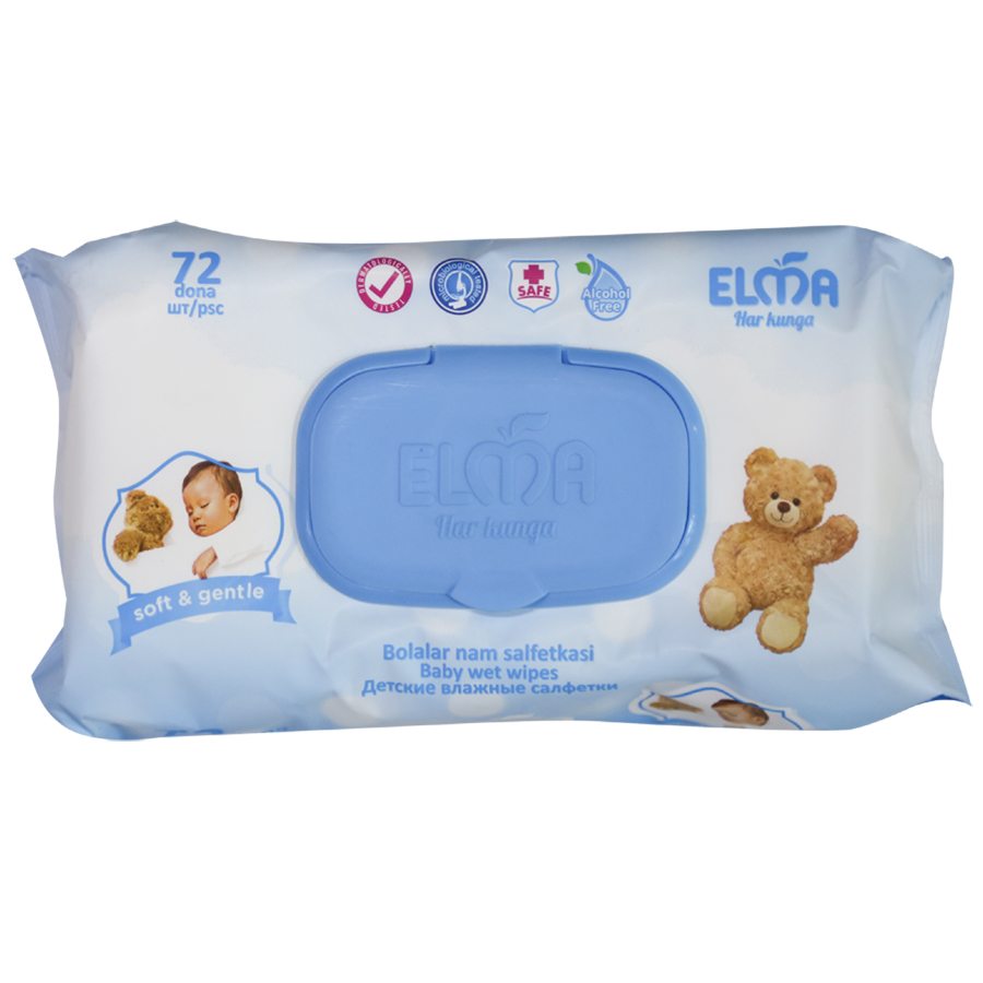 Cалфетки влажные Baby lux 72 шт. №507 Elma (Узб)