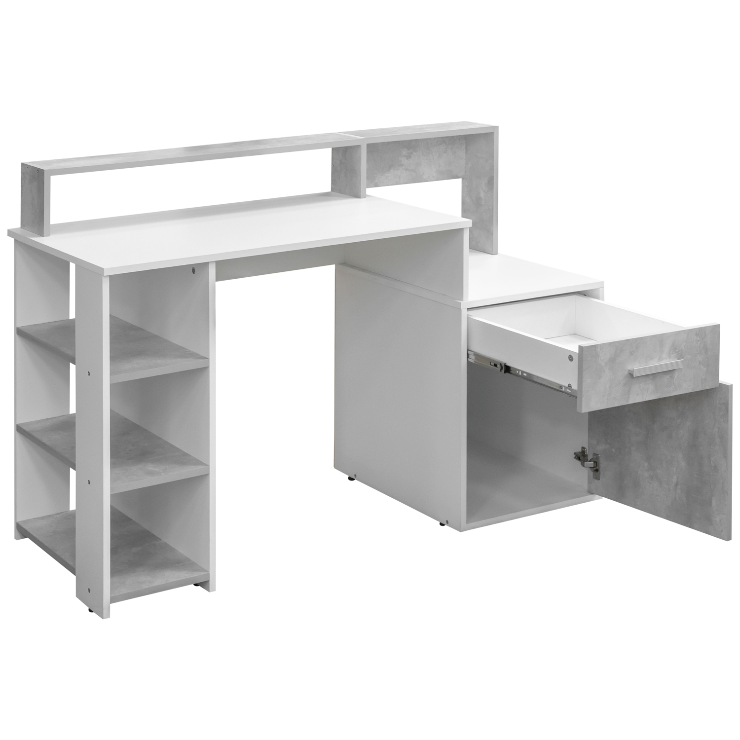 Стол компьютерный Лайф (белый/бетон) (РФ)0