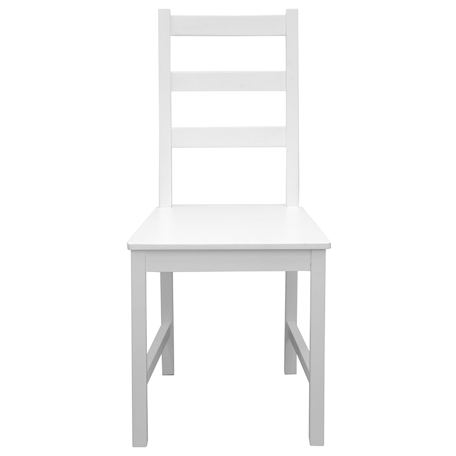 Столовый комплект от производителей IKEA: стол + 4 стула "Ladder Back" (белый) (ВИ)3
