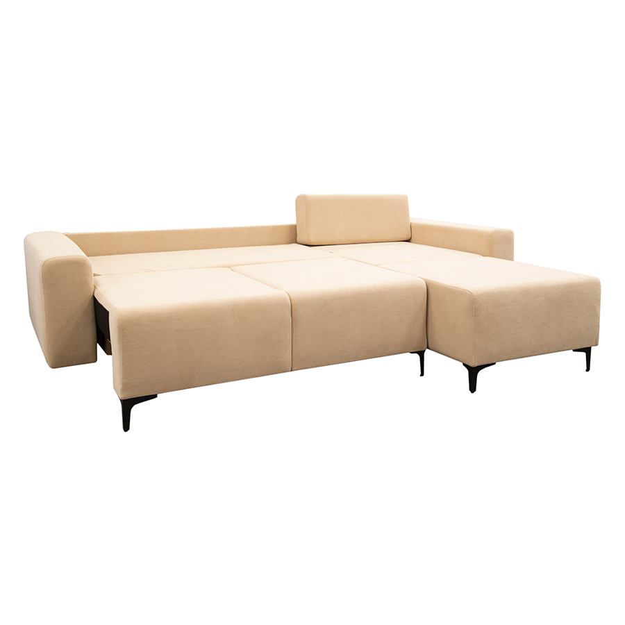 Диван угловой "Халиф 2" (Luma 03 бежево кремовый велюр) (АСМ-Э)1