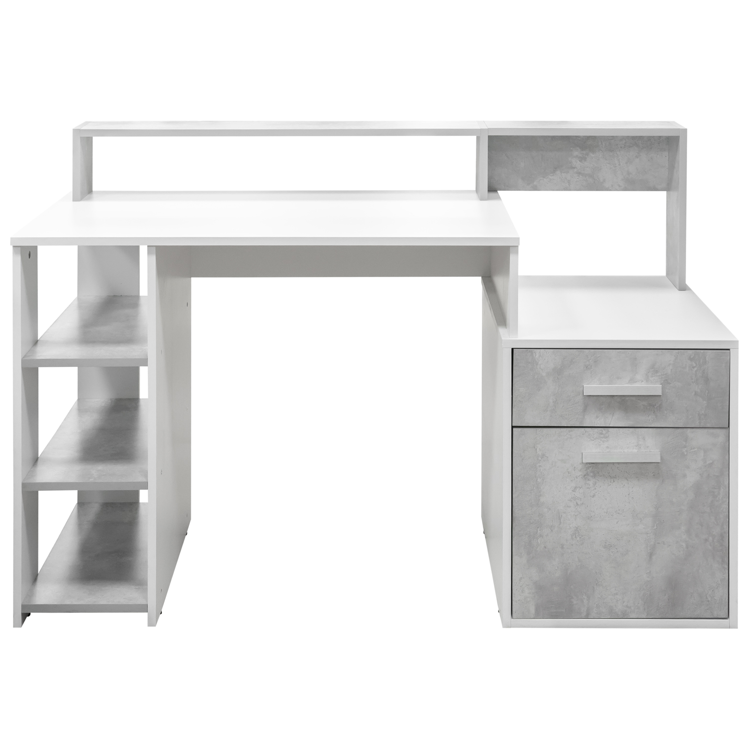 Стол компьютерный Лайф (белый/бетон) (РФ)1