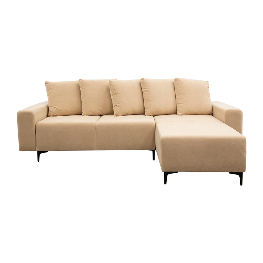 Диван угловой "Халиф 2" (Luma 03 бежево кремовый велюр) (АСМ-Э)0