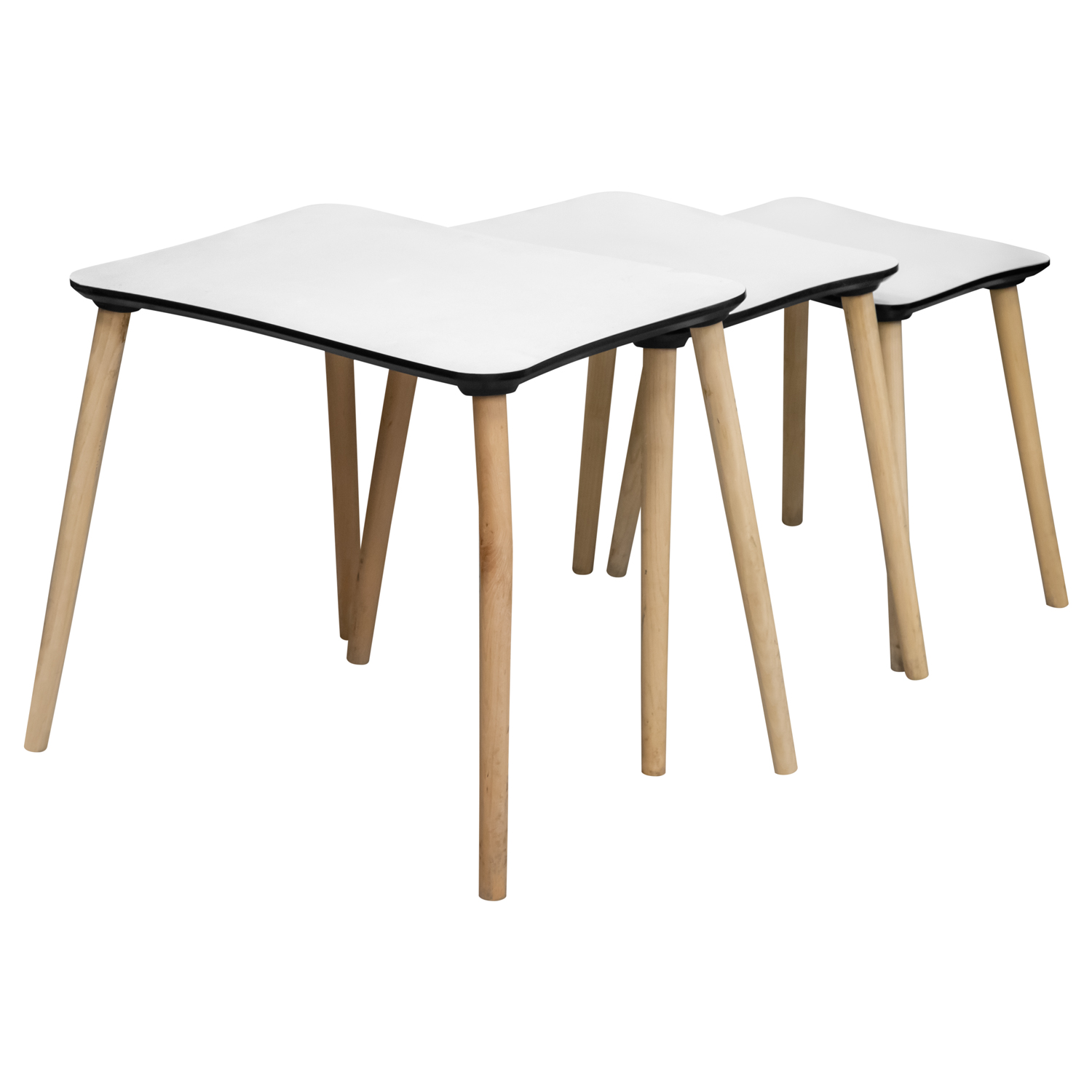 Комплект журнальных столиков "Ahsap Kavis" (3 шт.) №4402-0001 (белый) (Турция) 